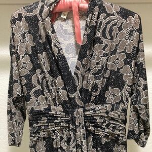 Elegant Black and gray Lace pattern Dress